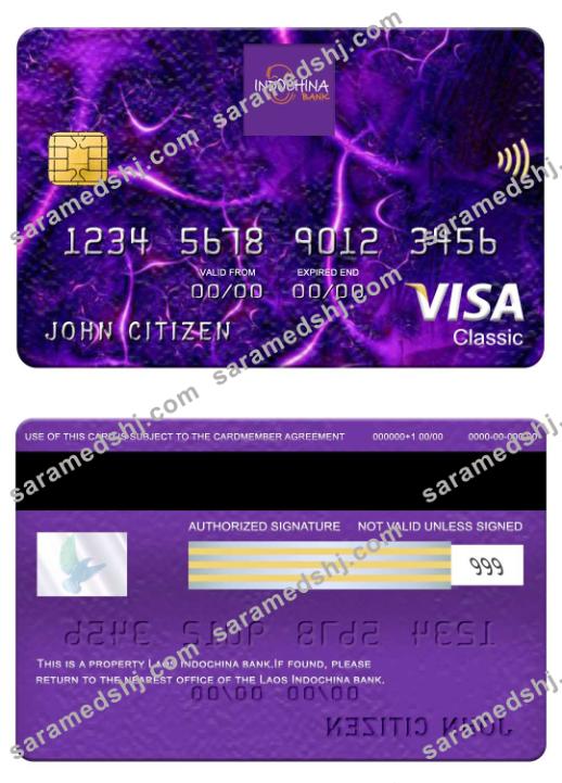 Laos Indochina Bank visa classic card